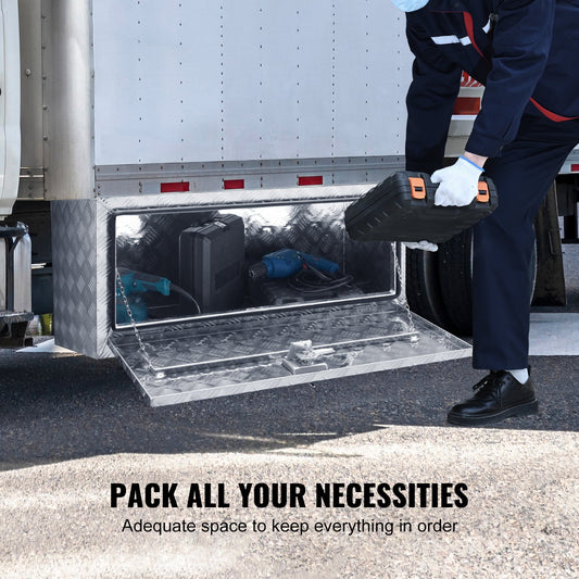 Robust Aluminum Underbody Truck Box 36"x17"x18" with Secure Lock, Waterproof T-Handle Latch for Trucks, Vans, Trailers, Weatherproof Storage Solution
