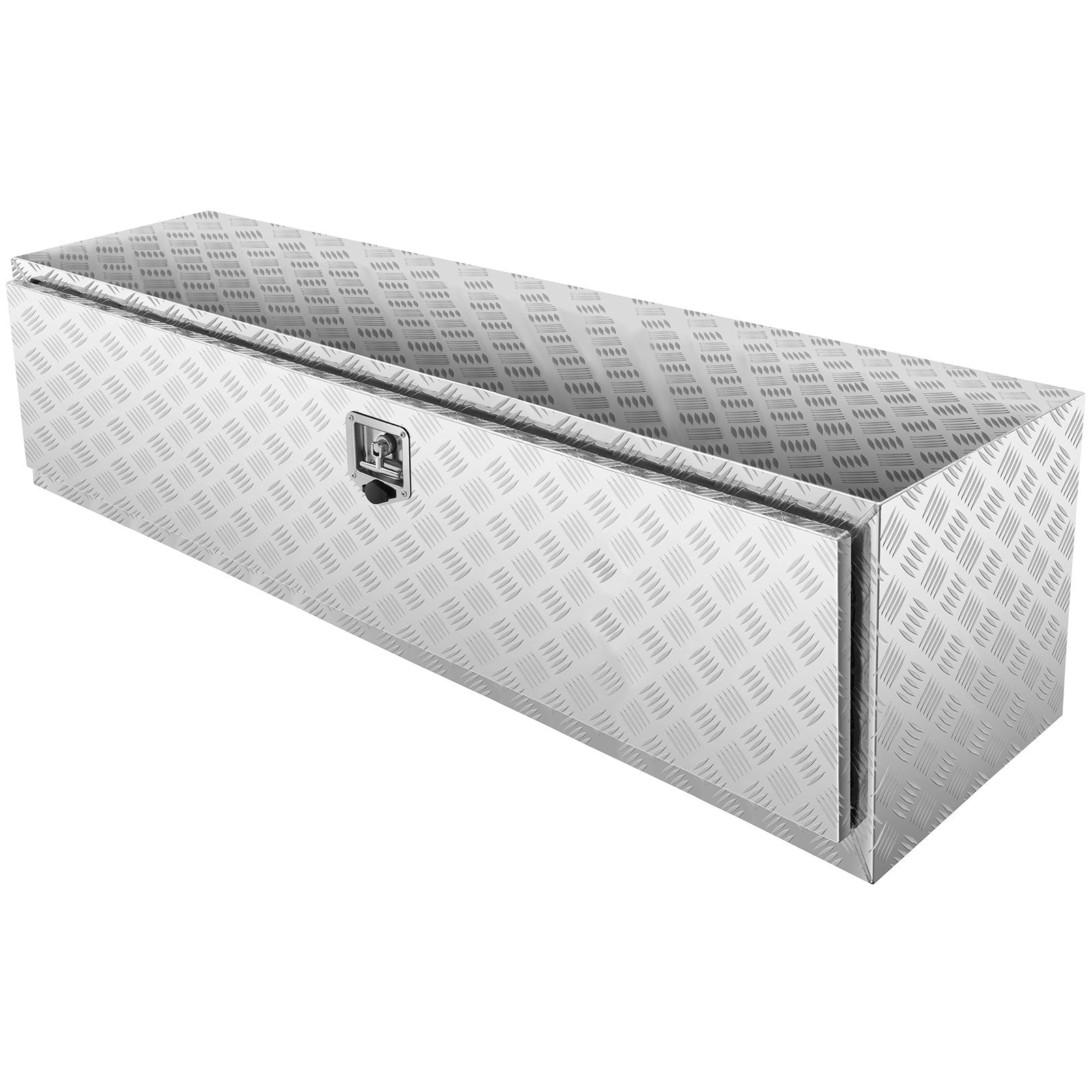 Aluminum Diamond Plate Underbody Toolbox, 60"x24"x24", Weatherproof Storage with Secure Lock for Trucks, Vans, Trailers, Heavy-Duty Design