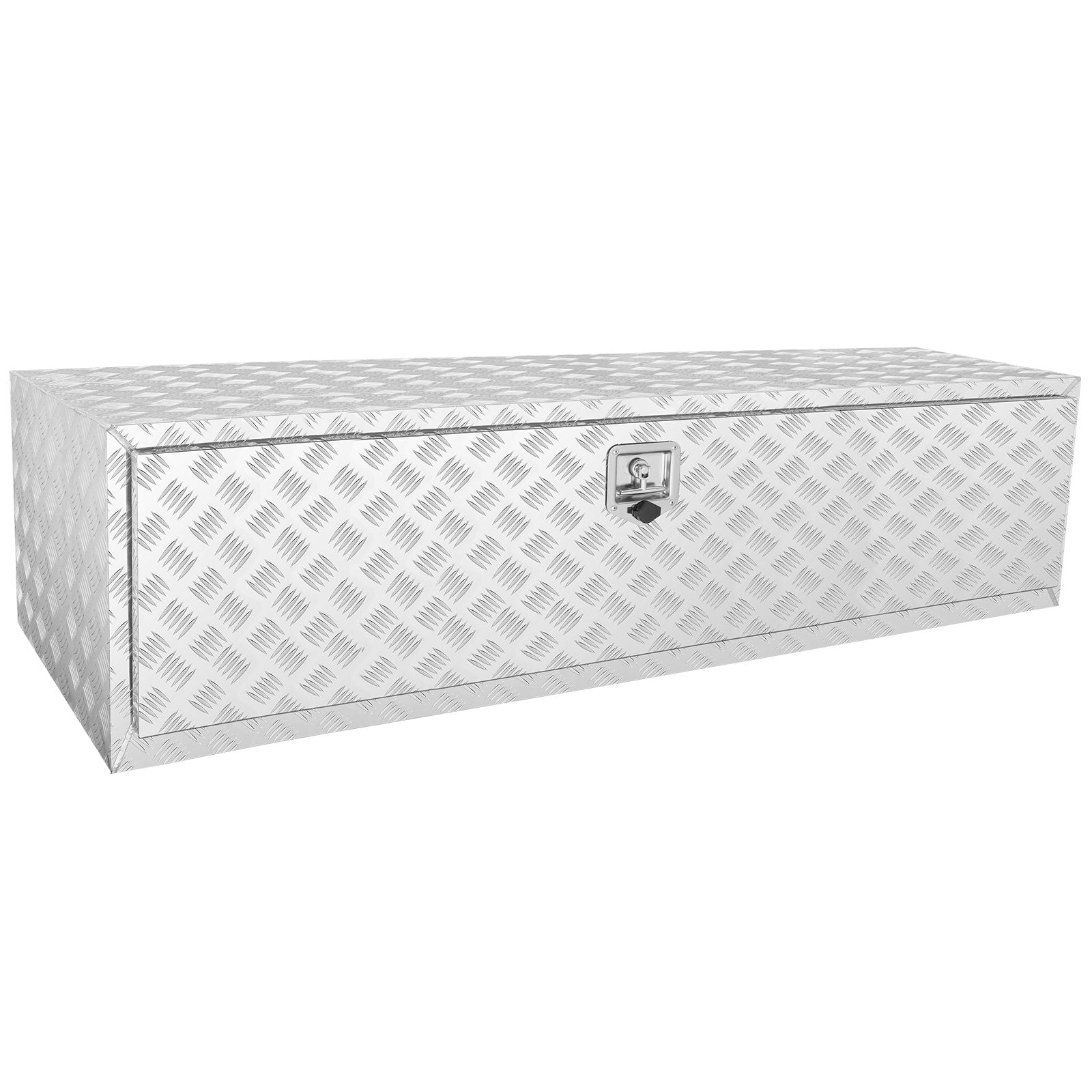 Aluminum Diamond Plate Underbody Toolbox, 60"x24"x24", Weatherproof Storage with Secure Lock for Trucks, Vans, Trailers, Heavy-Duty Design