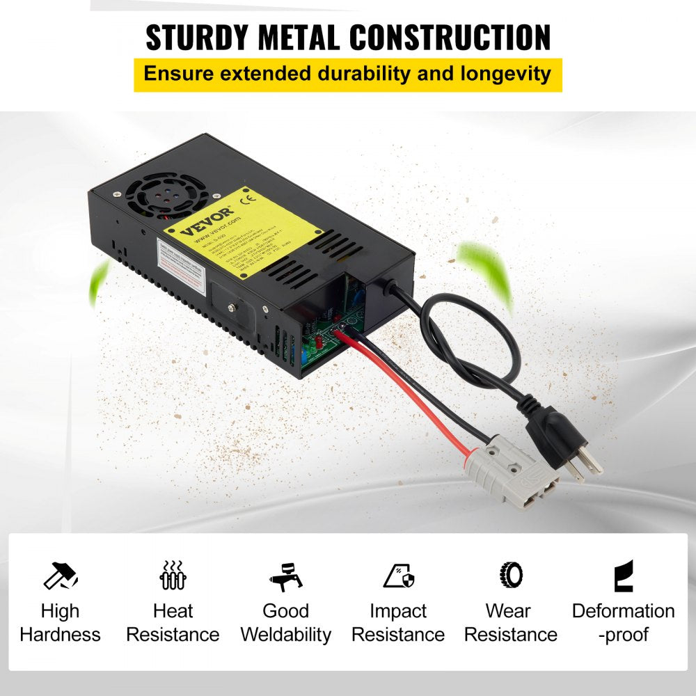 VEVOR 35 Amp RV Power Converter Charger, 110 Volt AC to 12 Volt DC, Power Supply Battery Converter Charger 600W with 13-16V DC Adjustable Operating Range, Three-Stage Inverter, for RV Trailer Camper