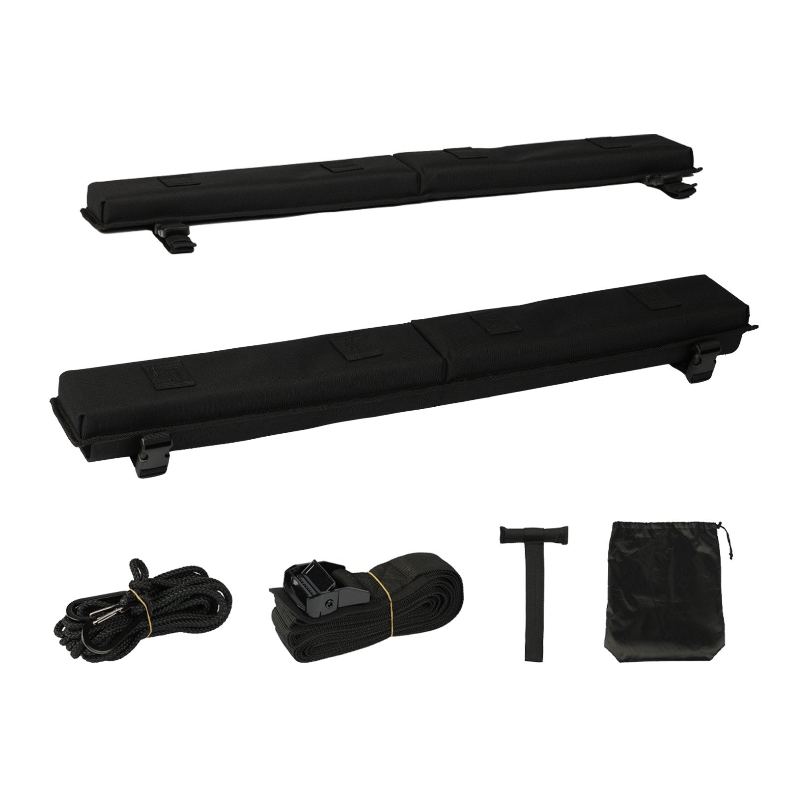 Universal 30" Soft Roof Rack Pads for Cars - Heavy Duty 176LBS Load Capacity with Tie Down & Quick Loop Straps for Kayaks, SUPs, Canoes & Snowboards