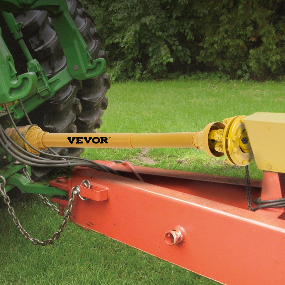 VEVOR PTO Shaft, 1-3/8” PTO Drive Shaft, 6 Spline Both Ends PTO Driveline Shaft, Series 4 Tractor PTO Shaft, 31.5”-41” Brush Hog PTO Shaft, Yellow PTO Shaft w/Slip Clutch for Bush Hog/Finish Mower