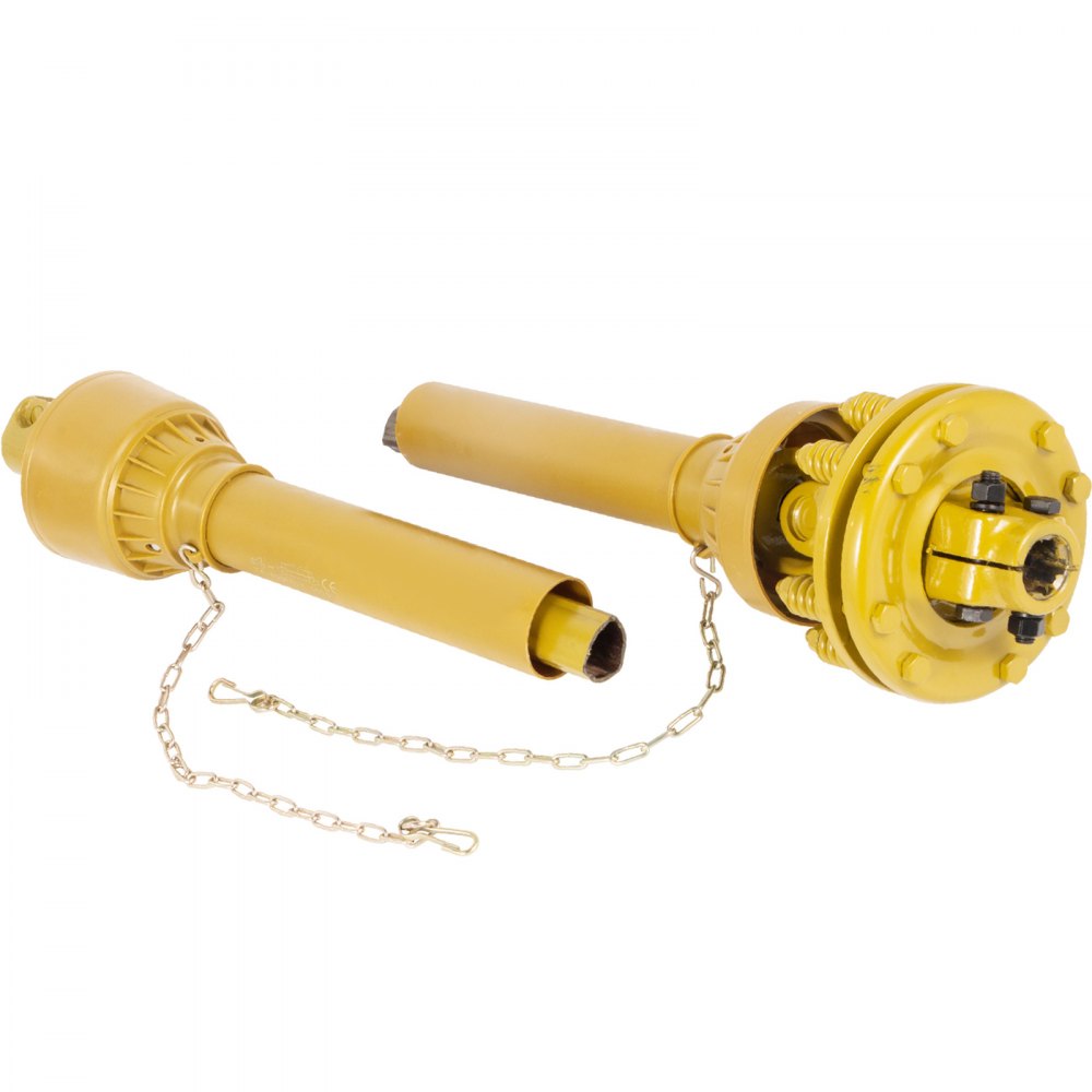 VEVOR PTO Shaft, 1-3/8” PTO Drive Shaft, 6 Spline Both Ends PTO Driveline Shaft, Series 4 Tractor PTO Shaft, 31.5”-41” Brush Hog PTO Shaft, Yellow PTO Shaft w/Slip Clutch for Bush Hog/Finish Mower