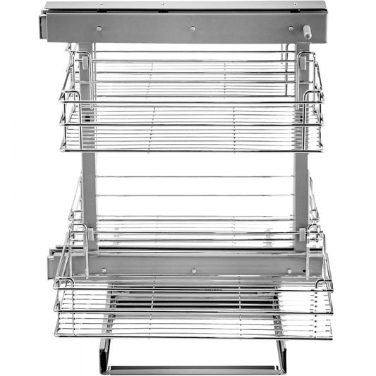 VEVOR Pull Out Blind Corner Cabinet, 15.7 Inch Opening Chrome Soft Close Blind Corner Four Shelf, Carbon Steel Blind Corner Cabinet Organizer for Minimum Cabinet Size 31.5\'\'Wx20.5\'\'Dx25.6\'\'H