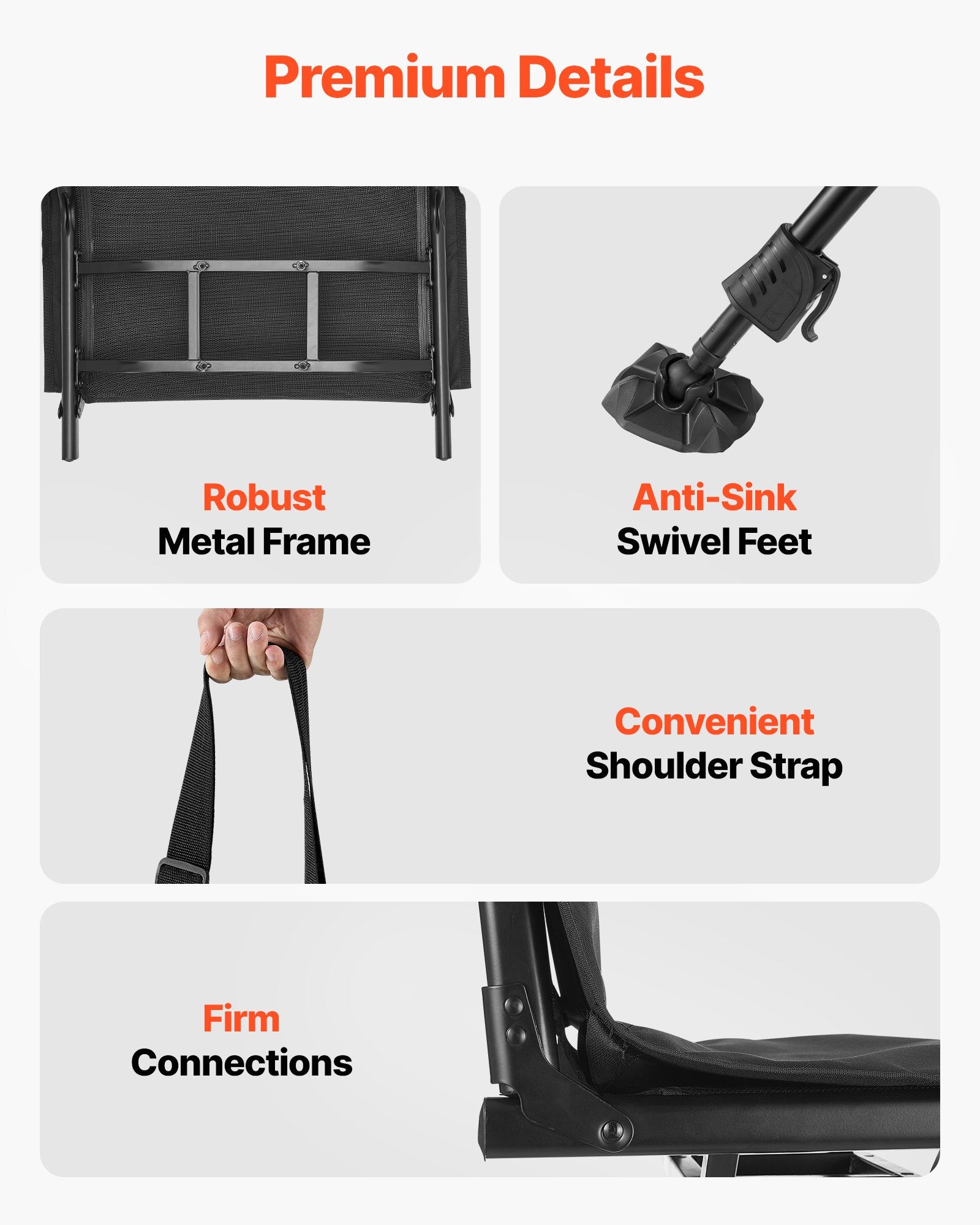 Ultimate Hunting and Fishing Chair: 360° Silent Swivel, Foldable, Heavy-Duty Steel Frame, Height Adjustable, Anti-Sink Feet, 350 Lbs Capacity