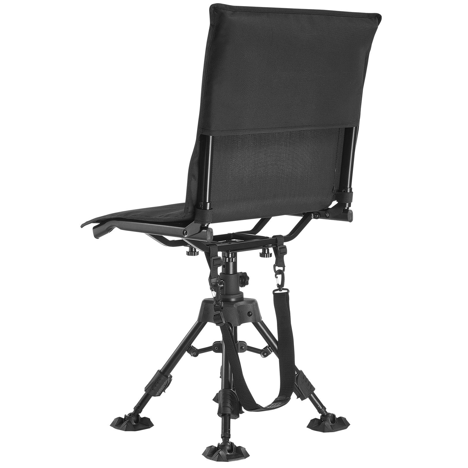 Ultimate Hunting and Fishing Chair: 360° Silent Swivel, Foldable, Heavy-Duty Steel Frame, Height Adjustable, Anti-Sink Feet, 350 Lbs Capacity