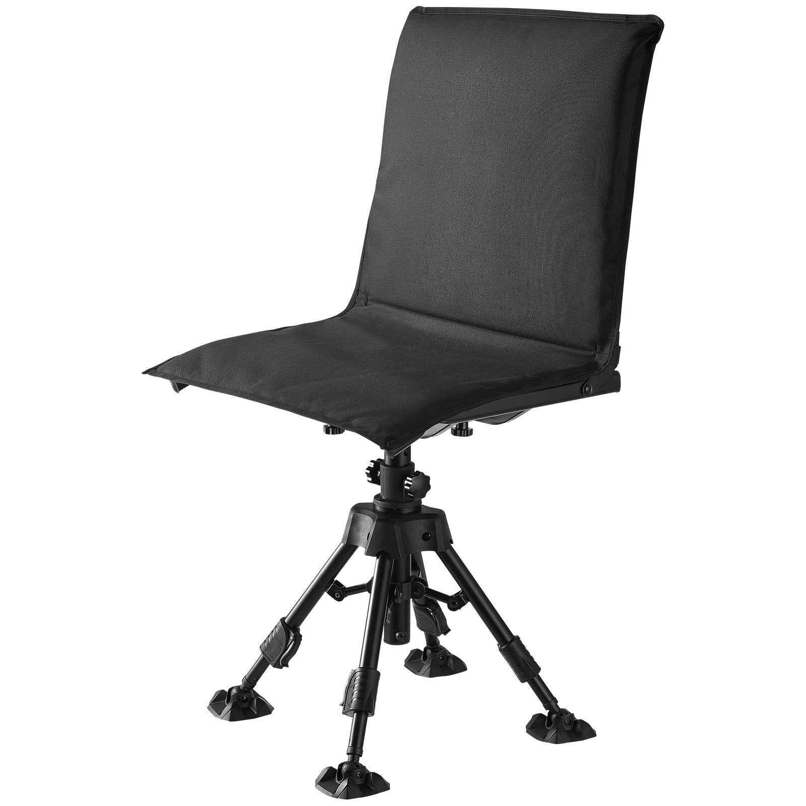 Ultimate Hunting and Fishing Chair: 360° Silent Swivel, Foldable, Heavy-Duty Steel Frame, Height Adjustable, Anti-Sink Feet, 350 Lbs Capacity