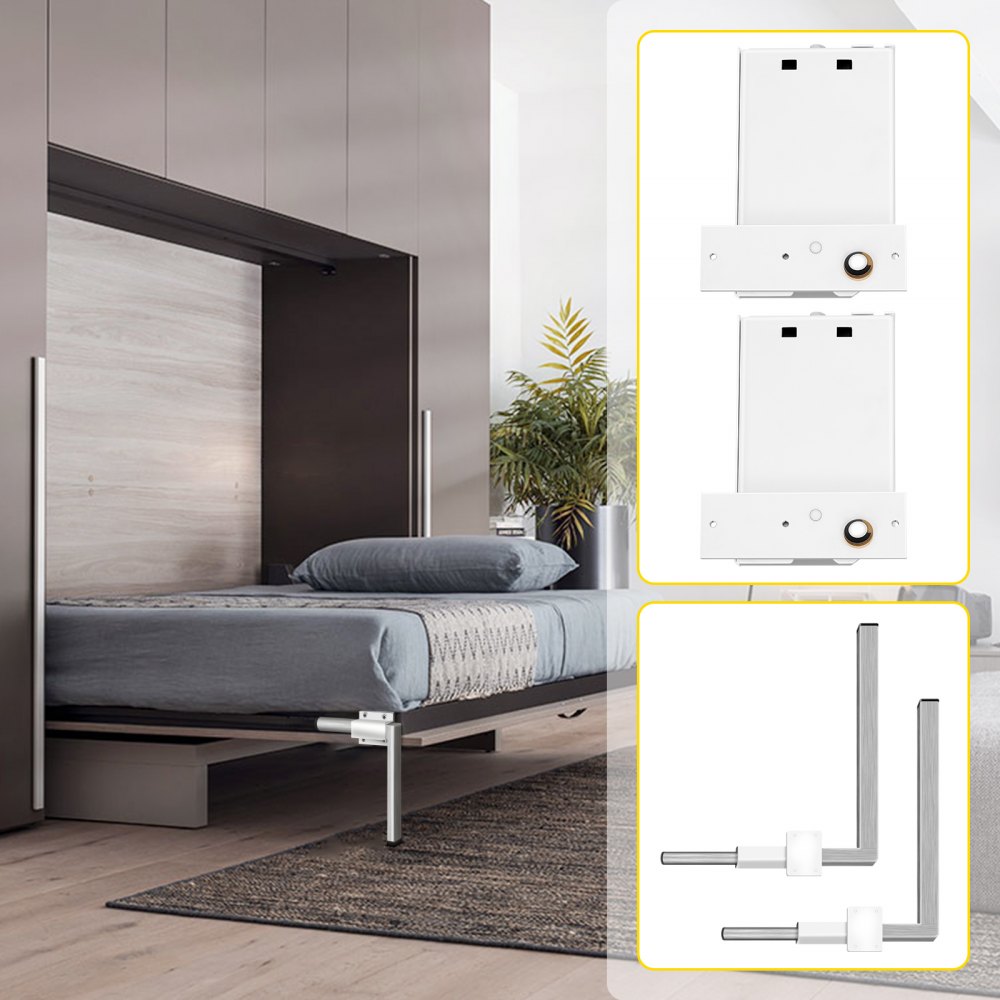 Horizontal Wall Mount Murphy Bed Springs Mechanism Kit for Sturdy DIY Queen and Twin Size Bed Installation