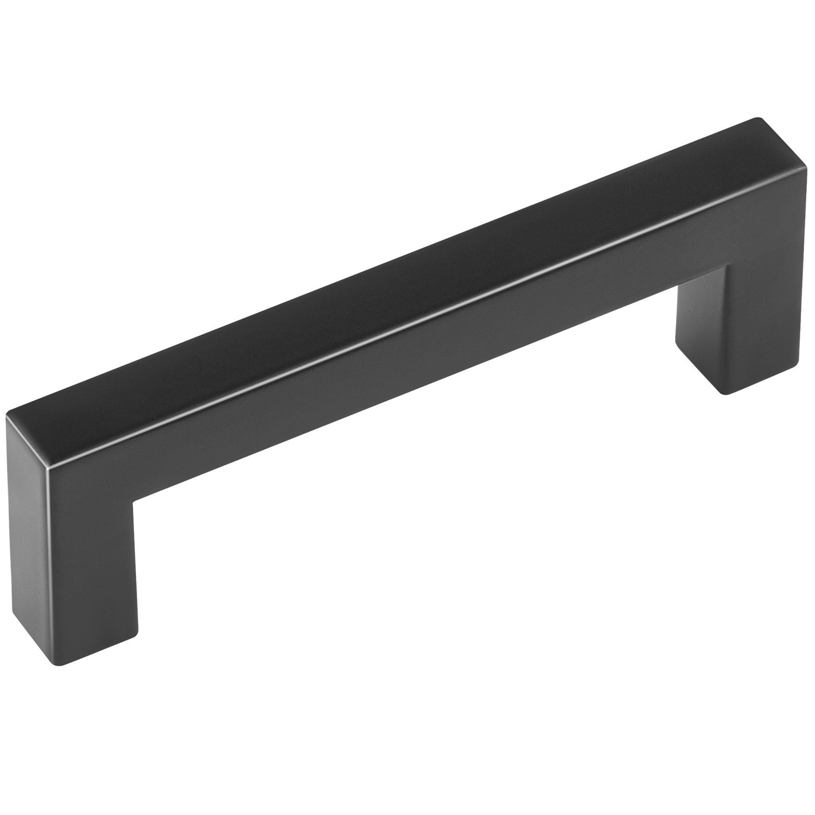 10 Pack Slim Square Cabinet Pulls, 3.86in/96mm Matte Black Stainless Steel Handles for Kitchen, Bathroom, Bar, Modern Cupboard Drawer Hardware