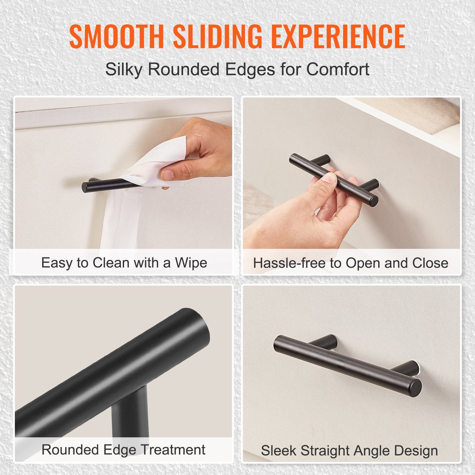 30 Pack Matte Black Cabinet Pulls - Modern Stainless Steel Handles for Kitchen, Bathroom, Bar; 5.03in/128mm Center, Easy Install, Durable