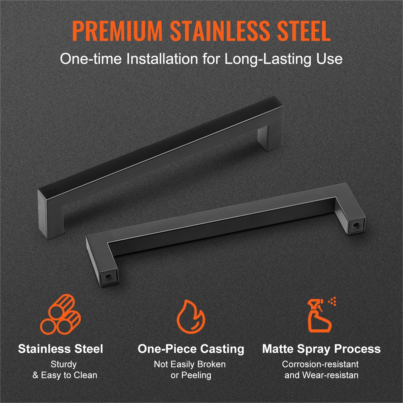 30 Pack Modern Matte Black Cabinet Pulls, 5.03in Center to Center, Stainless Steel Handles for Kitchen, Bathroom, Bar, and Cupboard Doors