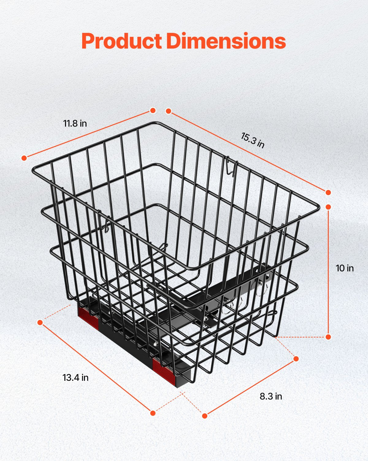 Heavy Duty Metal Wire Rear Basket for Mobility Scooters - Spacious Cargo, Easy Install, 1-inch Receiver, Rust-Resistant, Ideal for Groceries & Pets