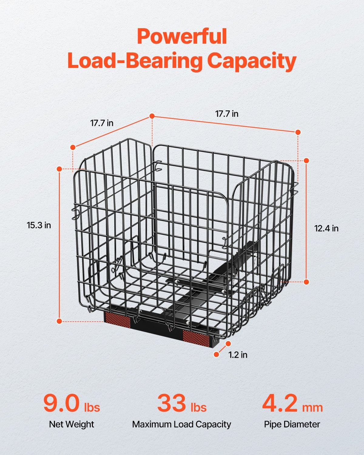 Foldable Heavy Duty Rear Scooter Basket for Groceries & Pets, Fits 1-Inch Receiver, Compatible with Golden, Drive, Pride Mobility Models
