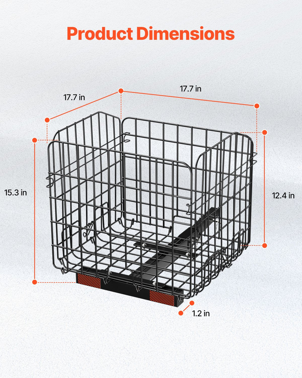Foldable Heavy Duty Rear Scooter Basket for Groceries & Pets, Fits 1-Inch Receiver, Compatible with Golden, Drive, Pride Mobility Models
