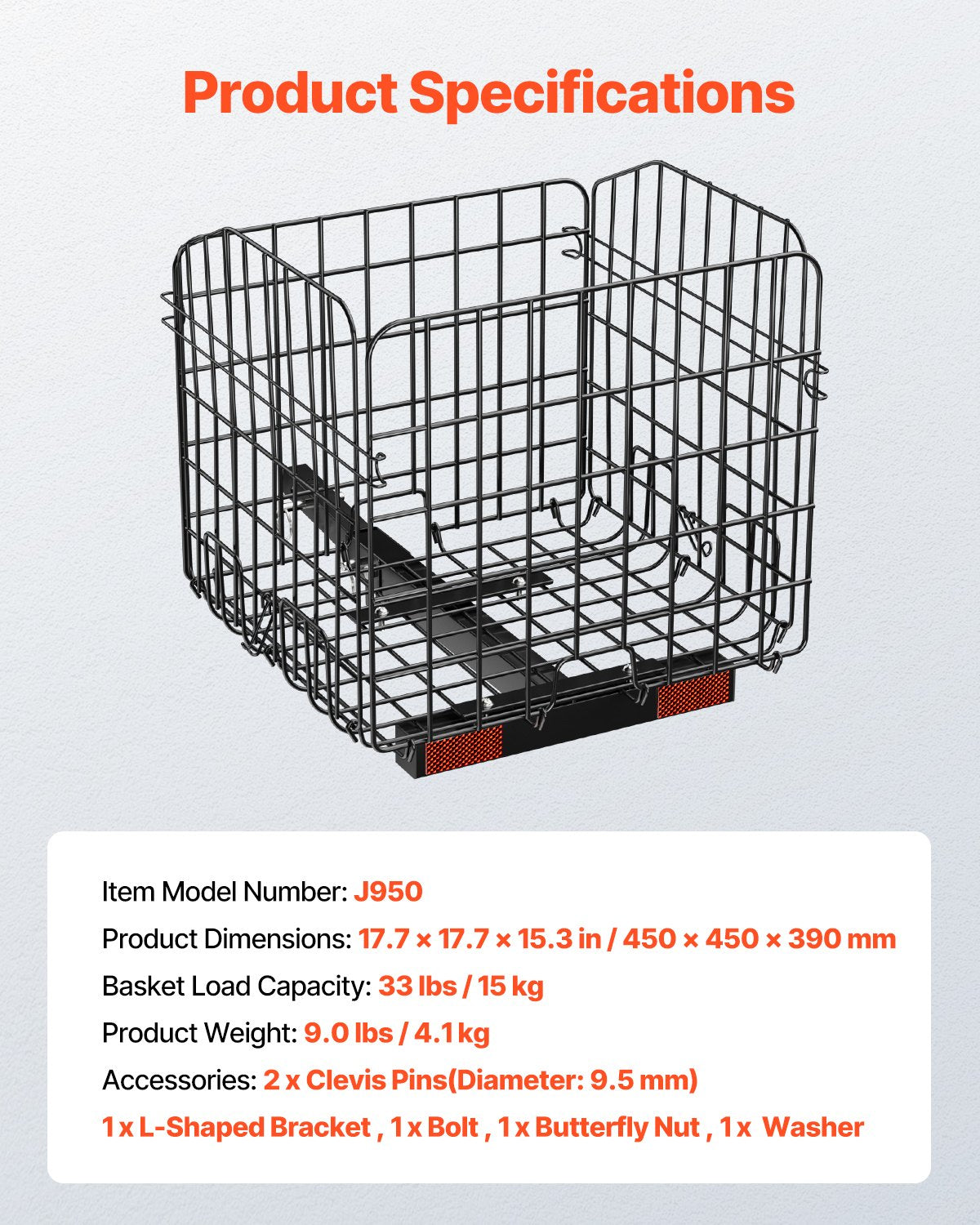 Foldable Heavy Duty Rear Scooter Basket for Groceries & Pets, Fits 1-Inch Receiver, Compatible with Golden, Drive, Pride Mobility Models