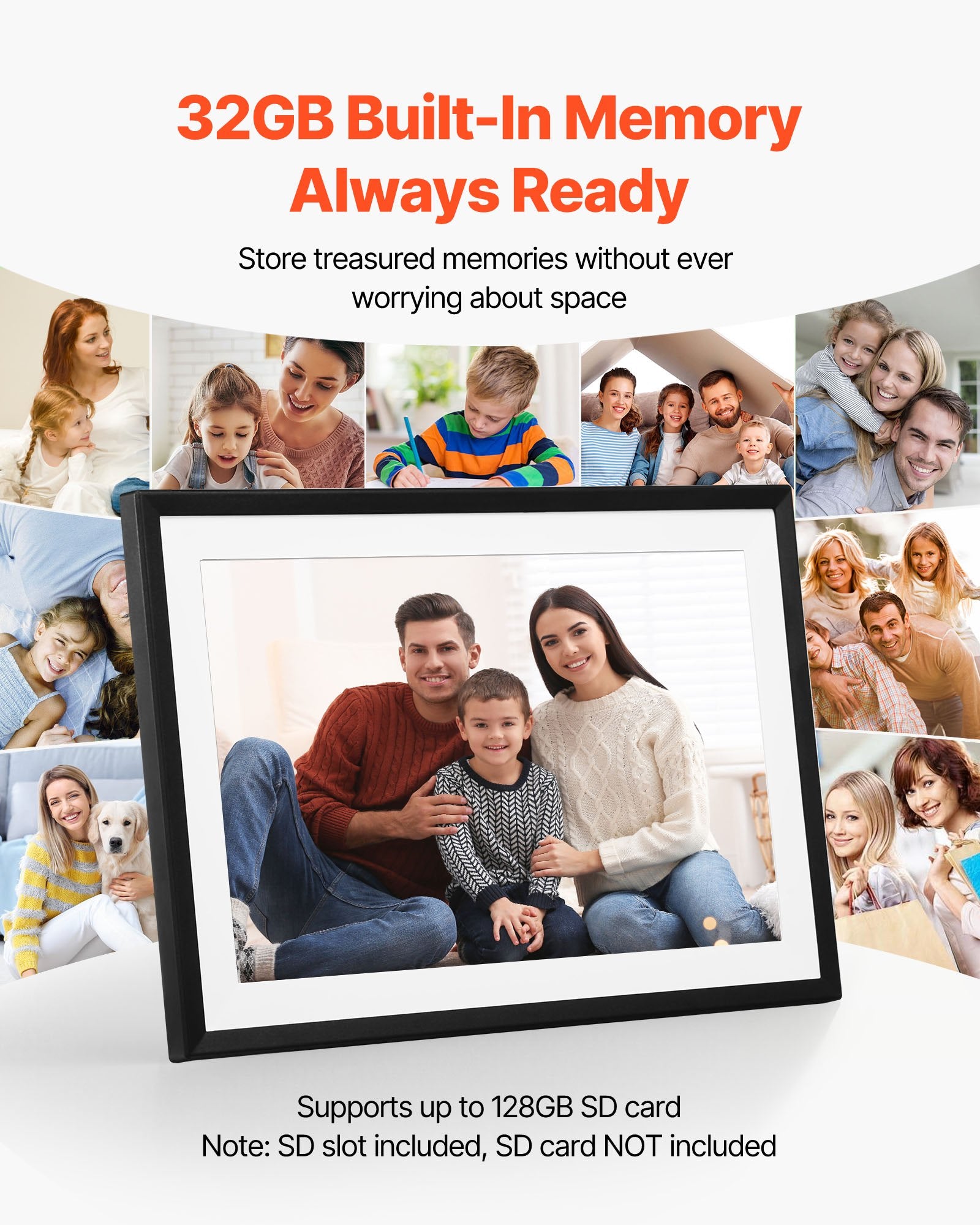 10.1" HD IPS Touchscreen Digital Photo Frame Set, 32GB Storage, Auto-Rotate, Instant Sharing via App, Perfect for Family & Friends
