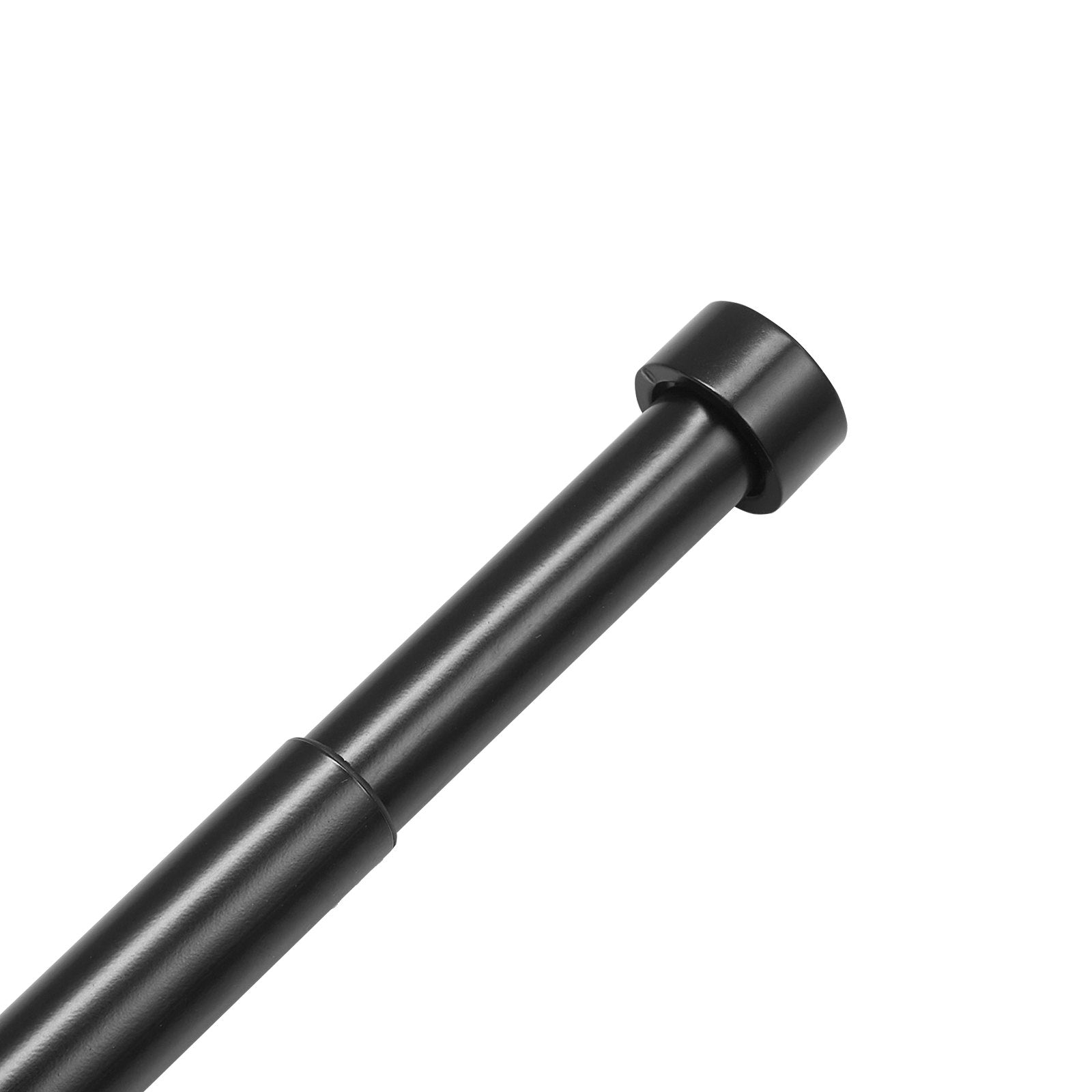 Adjustable Double Curtain Rods with Cap Finials, 72-144 Inches, Black Steel, 1" & 3/4" Diameter for Sheer & Blackout Drapes, Modern Design