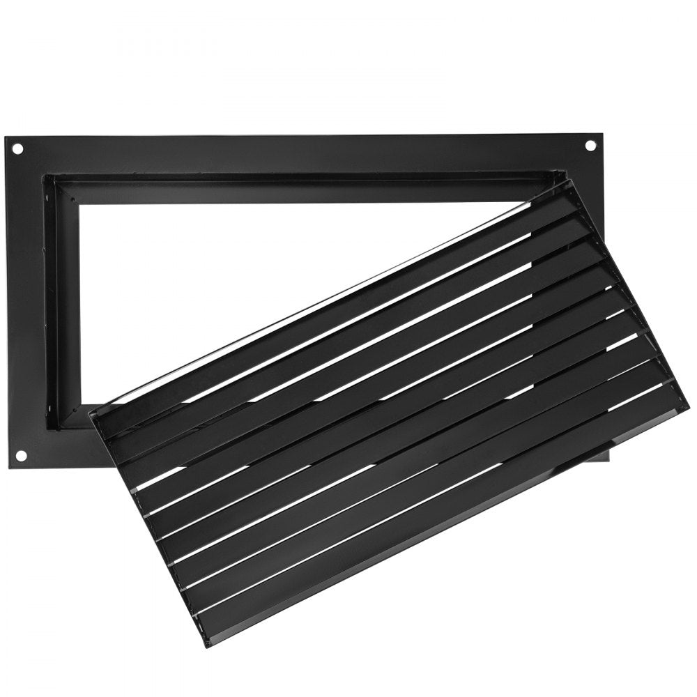 VEVOR Foundation Flood Vent, 8" Height x 16" Width Flood Vent, to Reduce Foundation Damage and Flood Risk, Black, Wall Mounted Flood Vent, for Garages & Full Height Enclosures