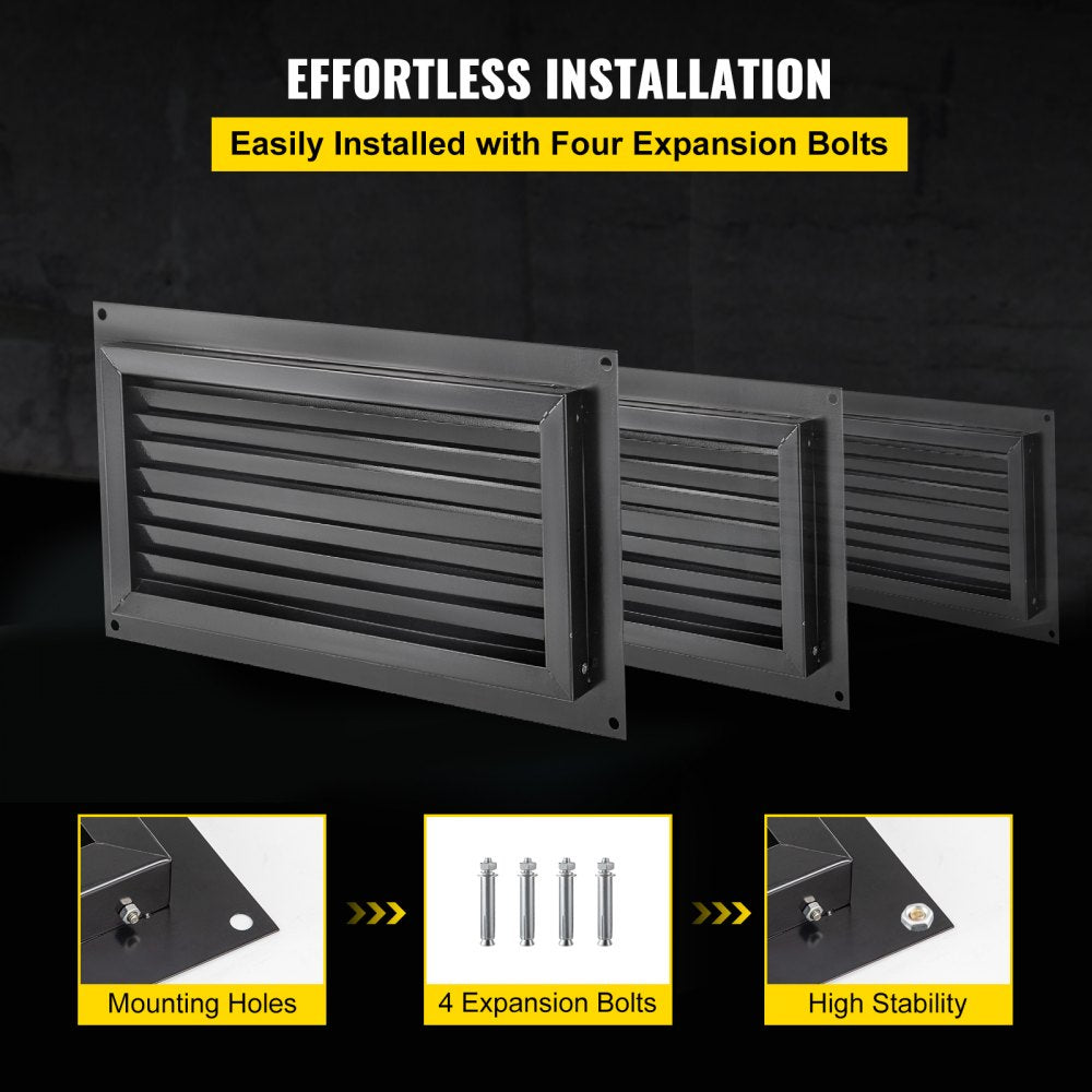 Adjustable Flood Vent for Crawl Space and Foundation Protection, 8"x16" Wall Installation