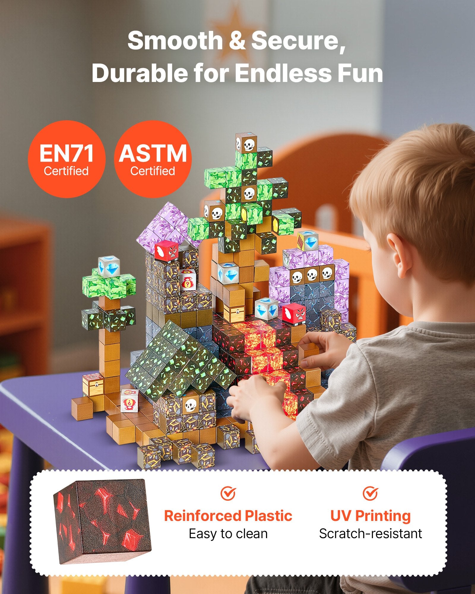 150 PCS Magnetic Building Blocks Set – Dark Castle Edition, STEM Montessori for Kids, Sensory Construction Stack Toys, Ideal Christmas Birthday Gift for 3+ Boys & Girls