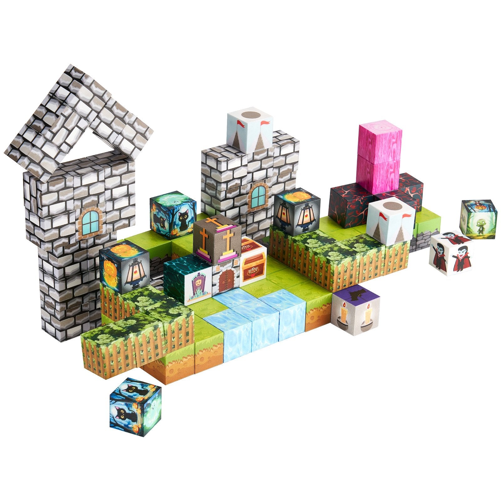 Magnetic Building Blocks Set for Kids, 100 PCS Zombie Cemetery Theme, STEM Montessori Toys, Perfect Christmas & Birthday Gift for 3+ Years Old Boys & Girls