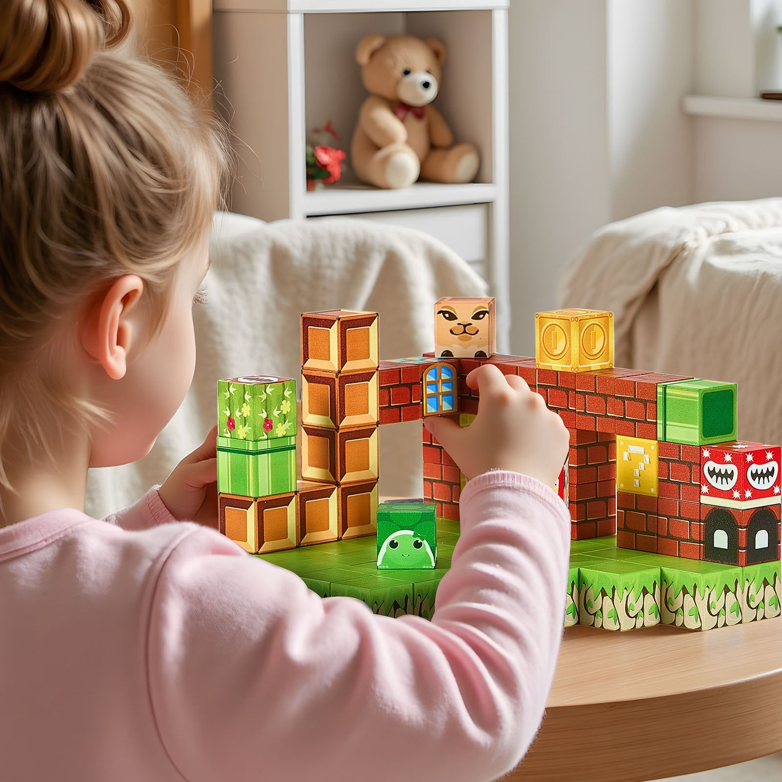 100 PCS Magnetic Building Blocks Set for Kids - STEM Montessori Sensory Toys, Creative Construction Cubes, Perfect Christmas Birthday Gift for 3+ Boys & Girls