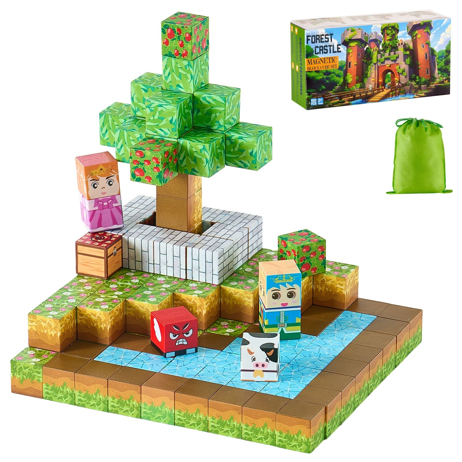 100 PCS Magnetic Building Blocks Set for Kids - STEM Montessori Sensory Toys, Creative Construction Cubes, Perfect Christmas Birthday Gift for 3+ Boys & Girls