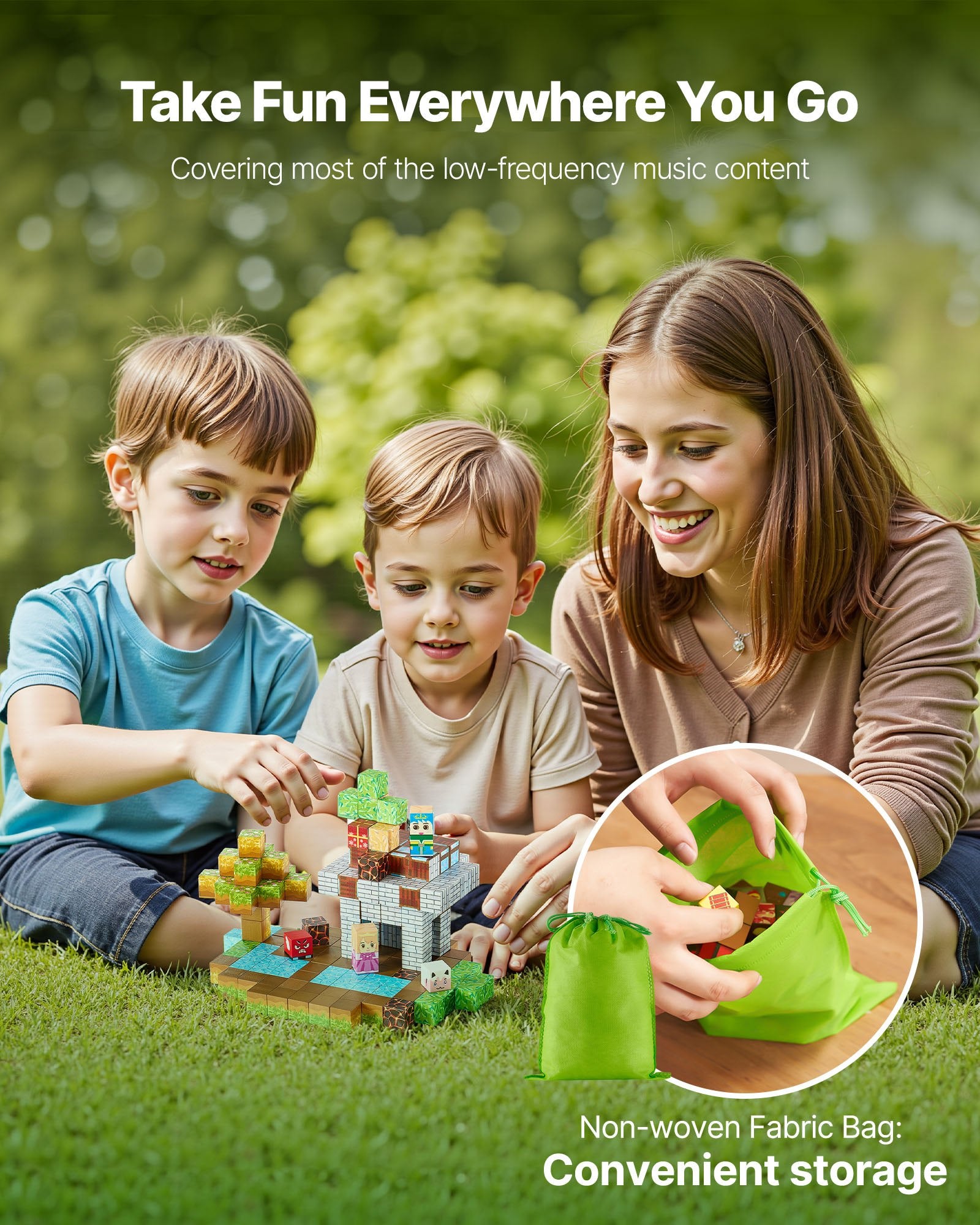 Magnetic Forest Castle Blocks Set, 150 PCS Building Cubes for Kids, STEM Montessori Toys, Christmas Birthday Gift, Construction Stacking for 3+ Boys & Girls