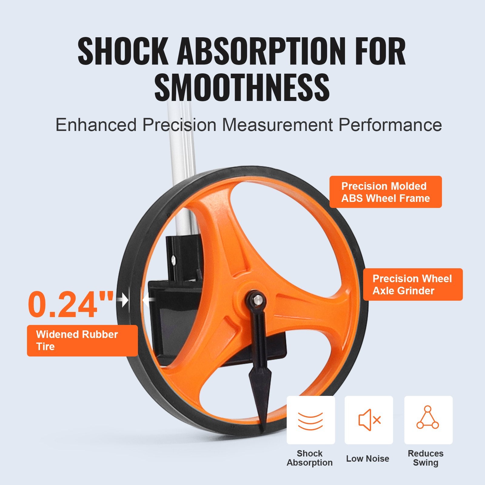 Telescoping Measuring Wheel with 6.3" Diameter for Accurate Lawn, Road, and Surface Measurement – Lightweight, Durable Design with Back Bag, 0-9,999m Range