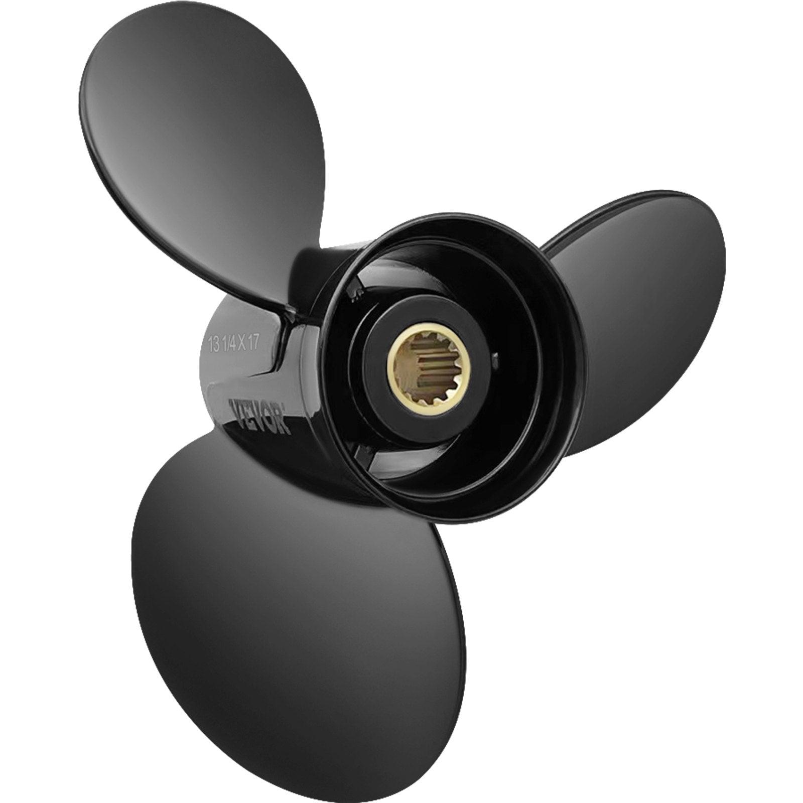 Durable 3-Blade Aluminum Outboard Propeller, 13 1/4" x 17" Pitch, Fits 40-140HP Evinrude 2-Stroke, OEM 765183, 13 Tooth Splines, Right-Hand Rotation