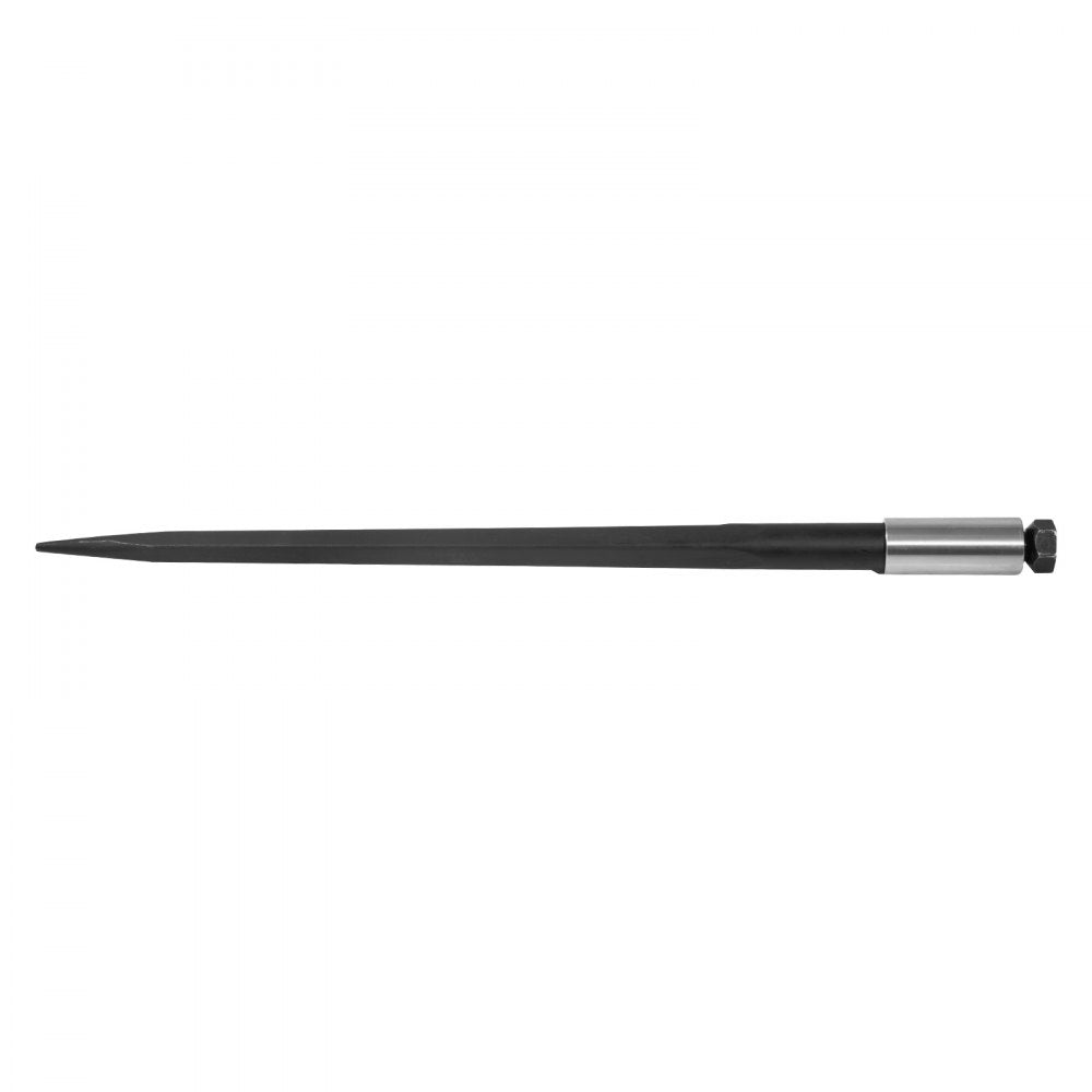 VEVOR Hay Spear 39" Bale Spear 3600 lbs Capacity, Bale Spike Quick Attach Square Hay Bale Spears 1 3/4", Black Coated Bale Forks, Bale Hay Spike with Hex Nut and Sleeve for Buckets Tractors Loaders