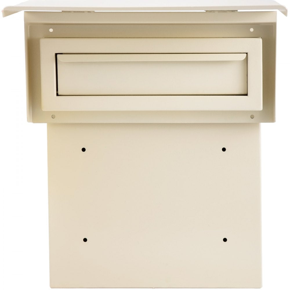 Secure Beige Drop Box for Doors with Through-The-Door Locking System, 11.8''x4.3''x14.2''