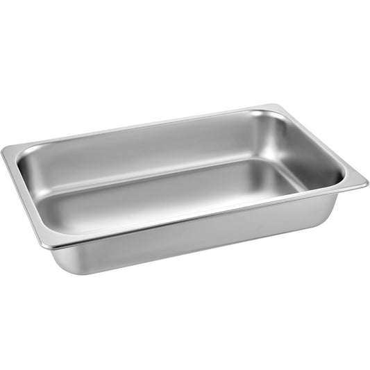 VEVOR 4 Pack Hotel Pan 4" Deep Steam Table Pan Full Size with Lid 20.8" L x 12.8" W Hotel Pan 22 Gauge Stainless Steel Anti Jam Steam Table Pan