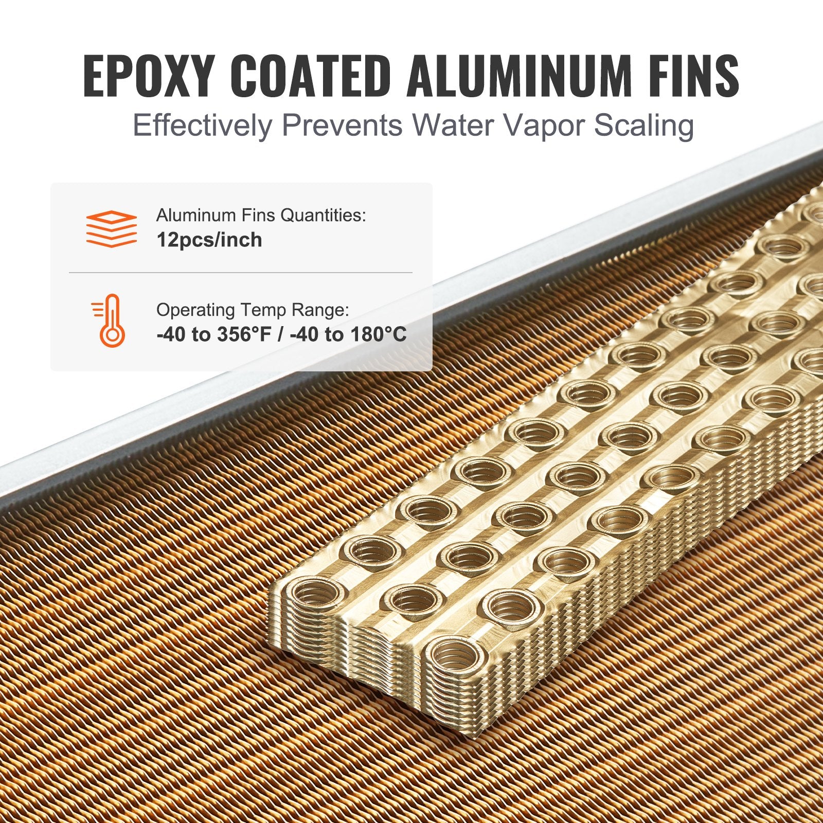 High-Efficiency 18"x20" Water to Air Heat Exchanger with 3-Row Copper Ports and 242 Aluminum Fins for Wood Furnaces, HVAC Systems, Residential Cooling