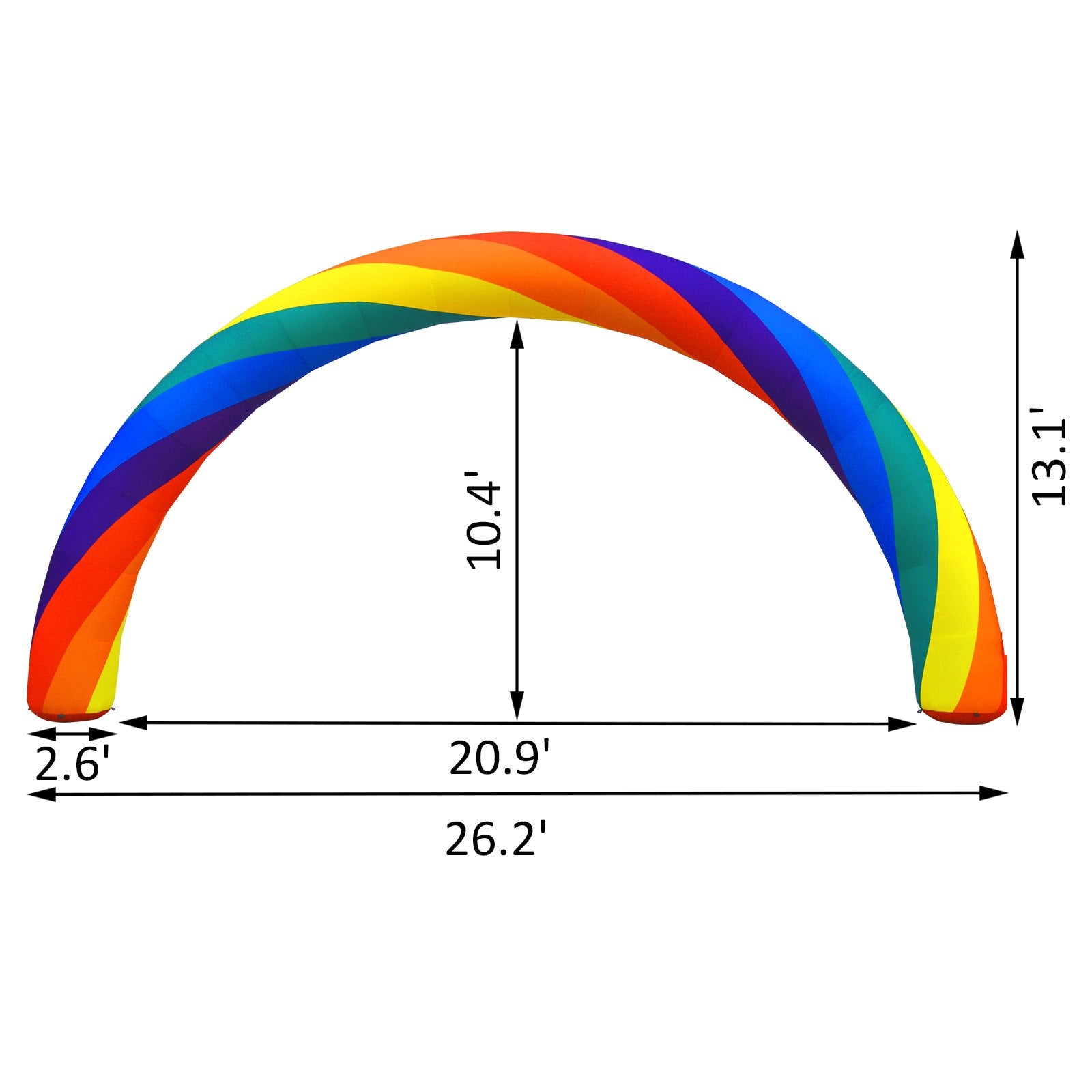 26ft Inflatable Rainbow Arch with 110W Blower - Perfect for Events, Parties, Advertising, Outdoor Celebrations, Waterproof Design
