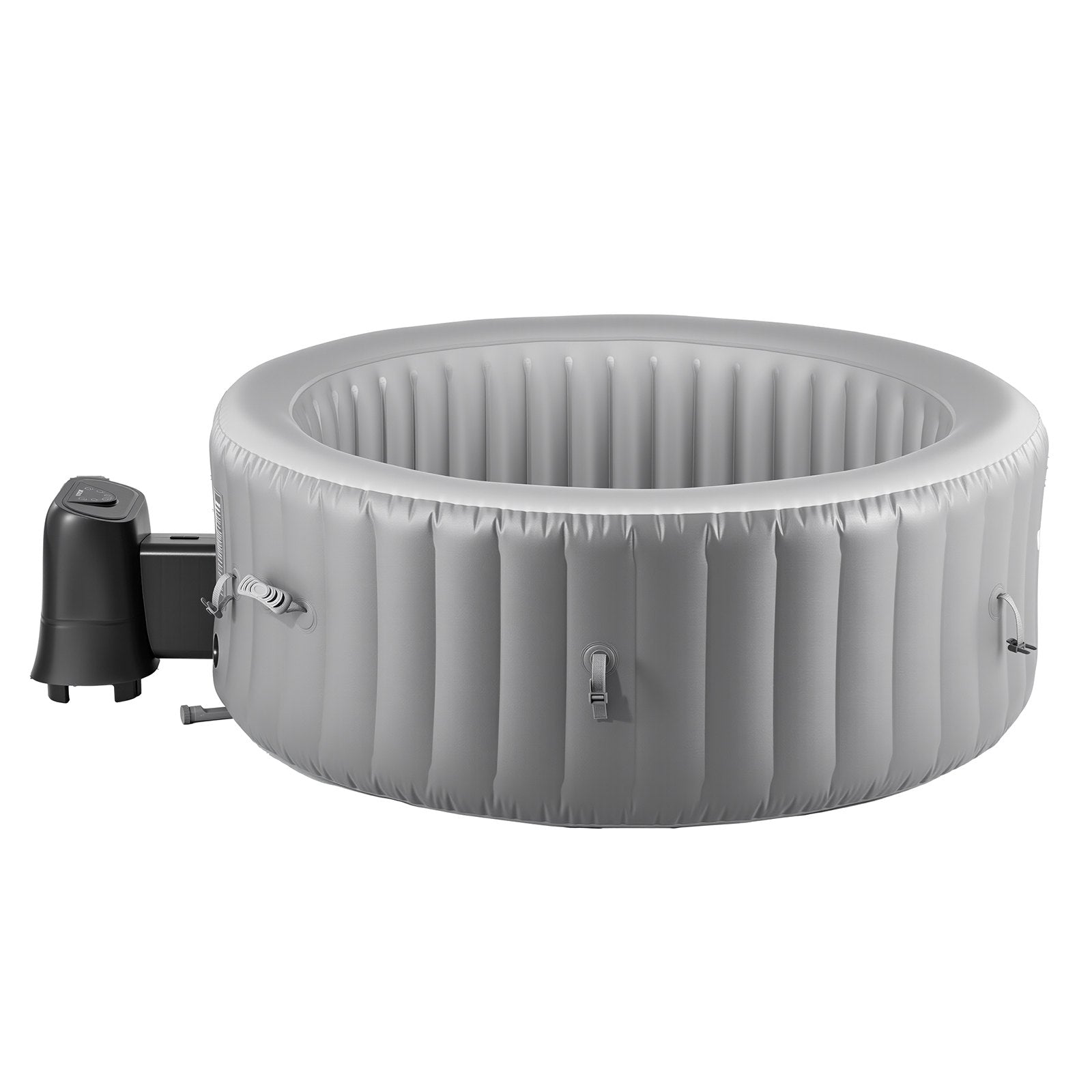 Portable Inflatable Hot Tub Spa for 2-4 People with 110 Jets, Multi-Function Control, Cover & Mat, Energy Efficient, 211 Gal Capacity, Gray