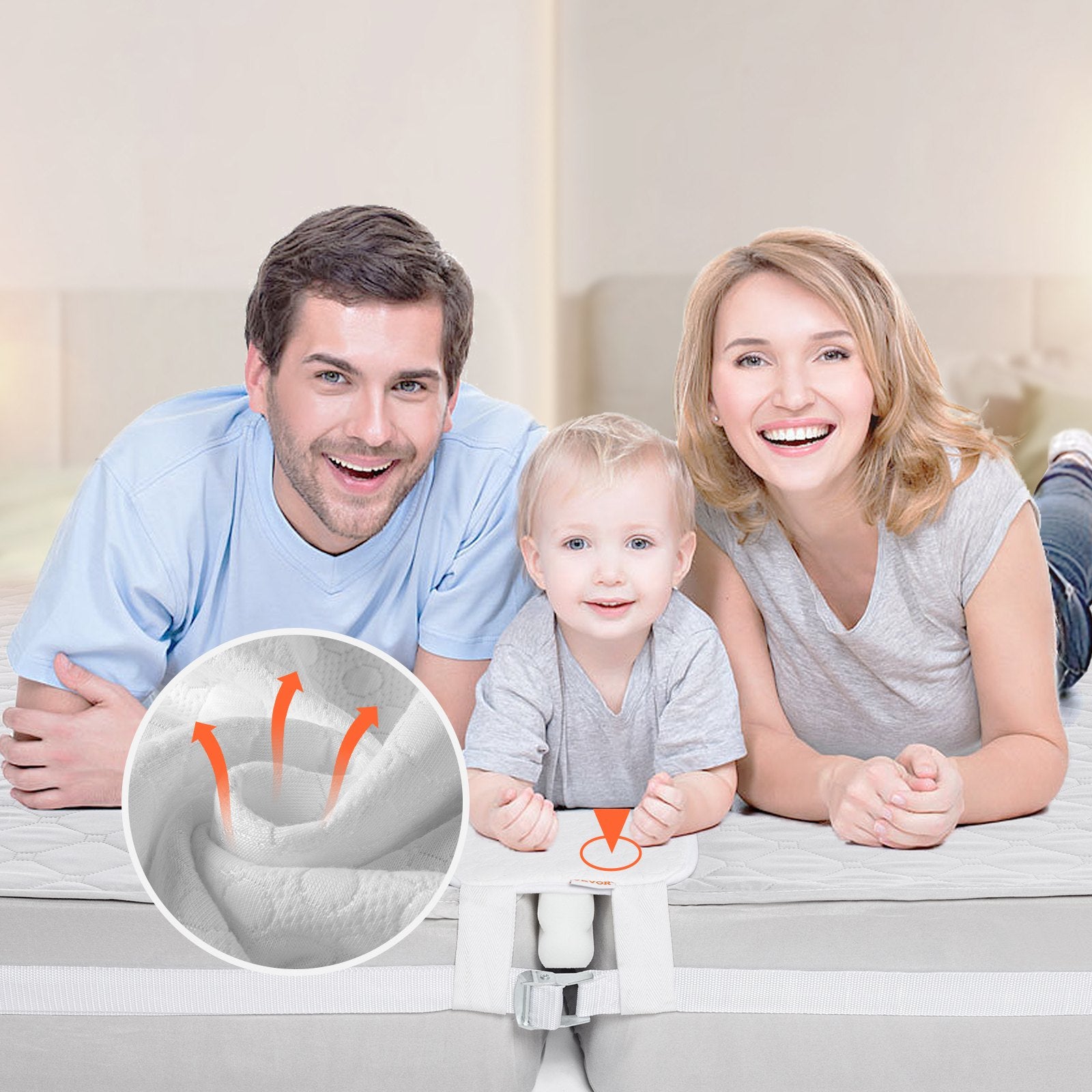 Ultimate Bed Bridge Converter Kit - Split King Gap Filler with Memory Foam and Metal Buckle Strap for Adjustable Mattress Connection