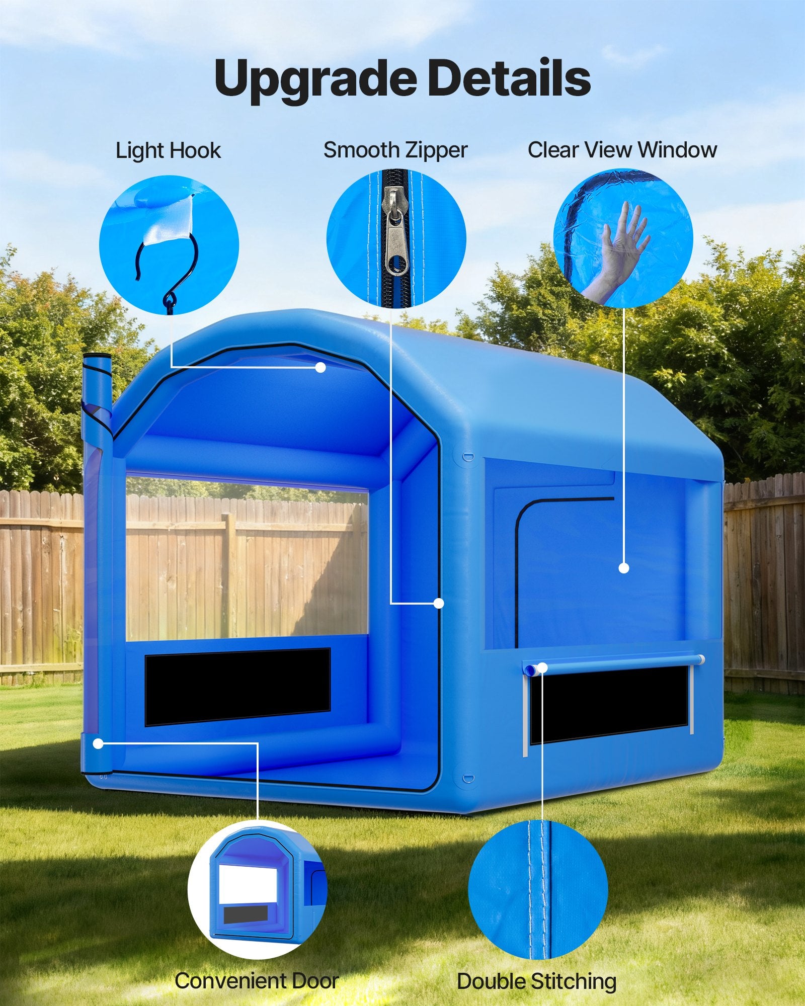 Compact Inflatable Paint Booth 9.84x8.2x8.2 ft with 550W Blower, Air Filter System, Round Roof for Bicycles, Motorcycles & Automotive Painting