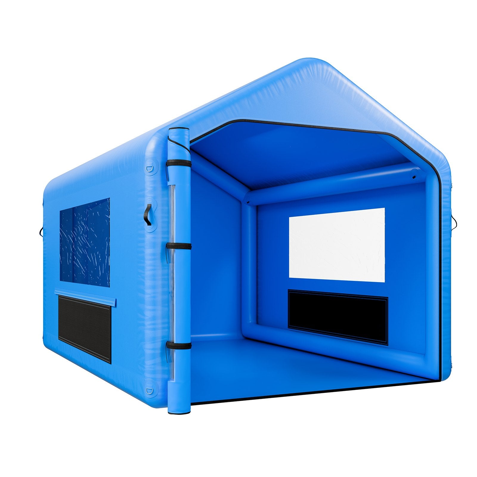 Enhanced Inflatable Paint Booth 13x10x9 ft for Bicycle, Motorcycle, Auto Painting with 750W Blower, Air Filter, Triangular Roof, PVC Windows