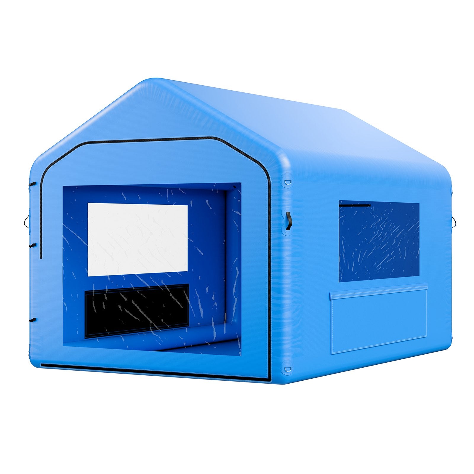 Enhanced Inflatable Paint Booth 13x10x9 ft for Bicycle, Motorcycle, Auto Painting with 750W Blower, Air Filter, Triangular Roof, PVC Windows