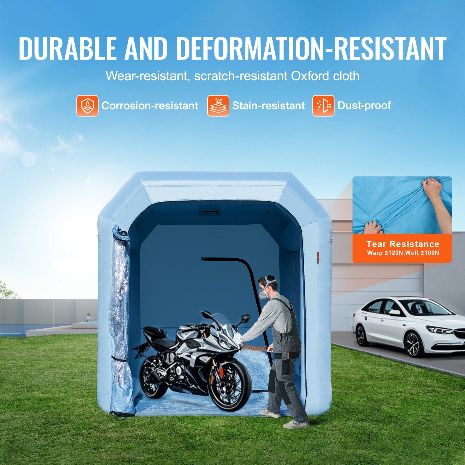 Compact Inflatable Paint Booth with Powerful 550W Blower and Air Filter - Perfect for Motorcycles, Bicycles, and Small Furniture Painting