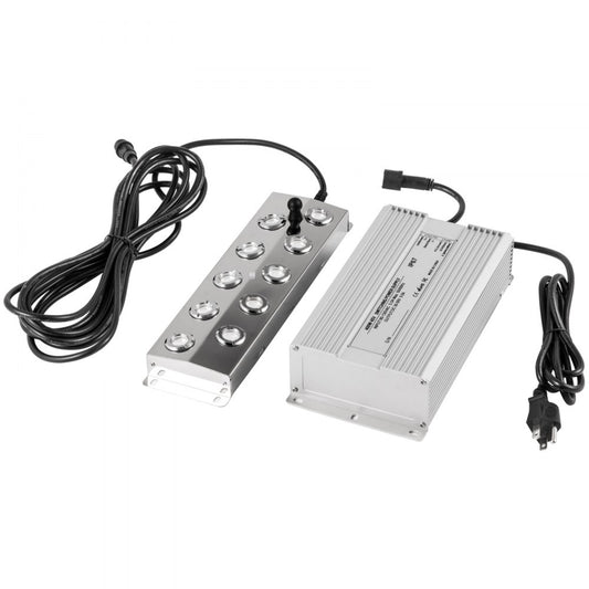 VEVOR Mist Maker 10 Head Ultrasonic Mist Fogger with Waterproof Power Supply Ultrasonic Fogger Humidifier Stainless Steel Pond Mister Fogger 5kg/h Ultrasonic Mist Humidifier for Gardening and Pond