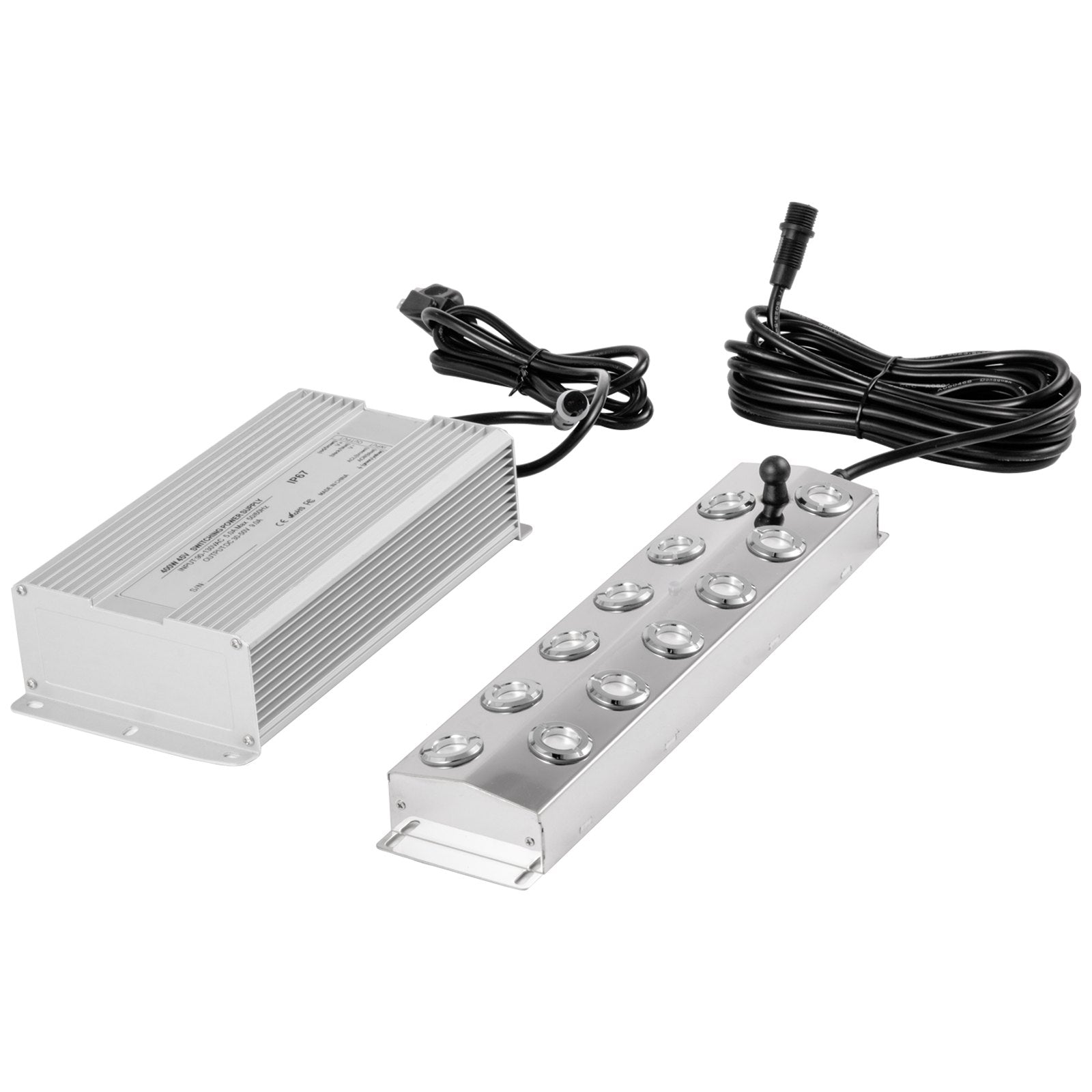 12 Head Ultrasonic Mist Maker with IP67 Waterproof Power Supply, Stainless Steel Humidifier for Ponds, 7kg/h Fogger, 320W Atomizer