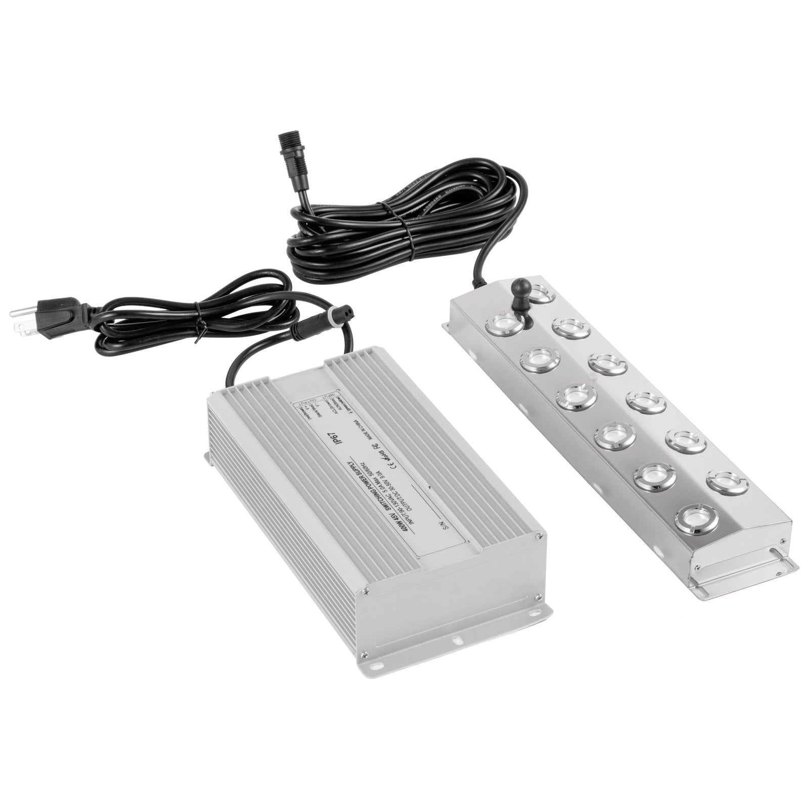 12 Head Ultrasonic Mist Maker with IP67 Waterproof Power Supply, Stainless Steel Humidifier for Ponds, 7kg/h Fogger, 320W Atomizer
