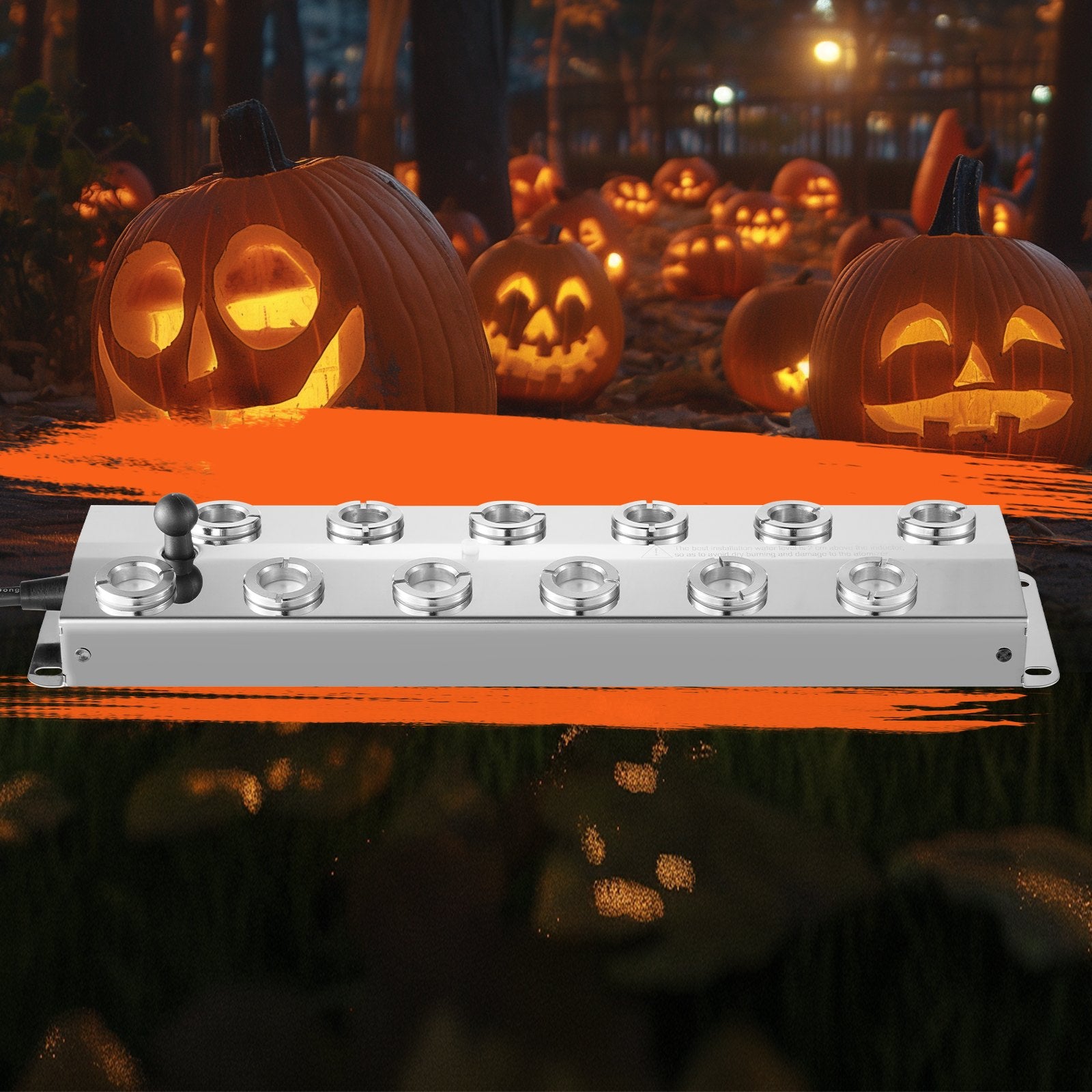 12-Head Ultrasonic Fogger, 9000mL/H Mist Maker with 300W Waterproof Power Supply for Garden, Pond, Greenhouse, Halloween Decor