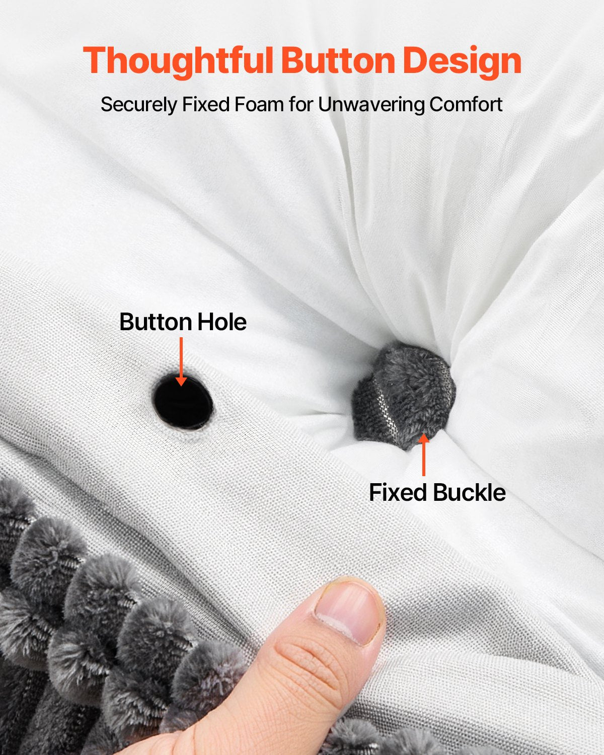 Queen Size Grey Wedge Headboard Pillow with Pockets & Removable Velvet Cover - Ideal for Reading, Gaming, Resting, and Bedside Comfort