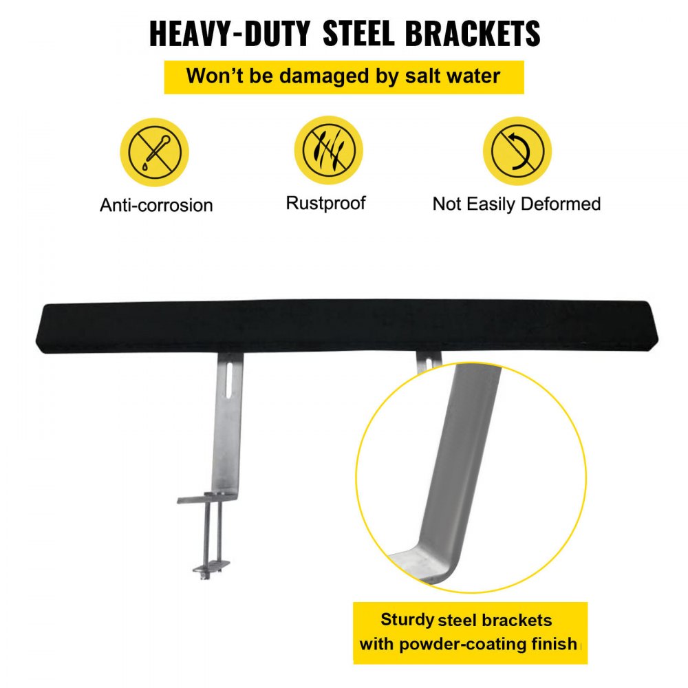 VEVOR Boat Trailer Guide-ons, 48\", 2PCS Rustproof Steel Trailer Guide ons, Trailer Guides with Carpet-Padded Boards, Mounting Parts Included, for Ski Boat, Fishing Boat or Sailboat Trailer