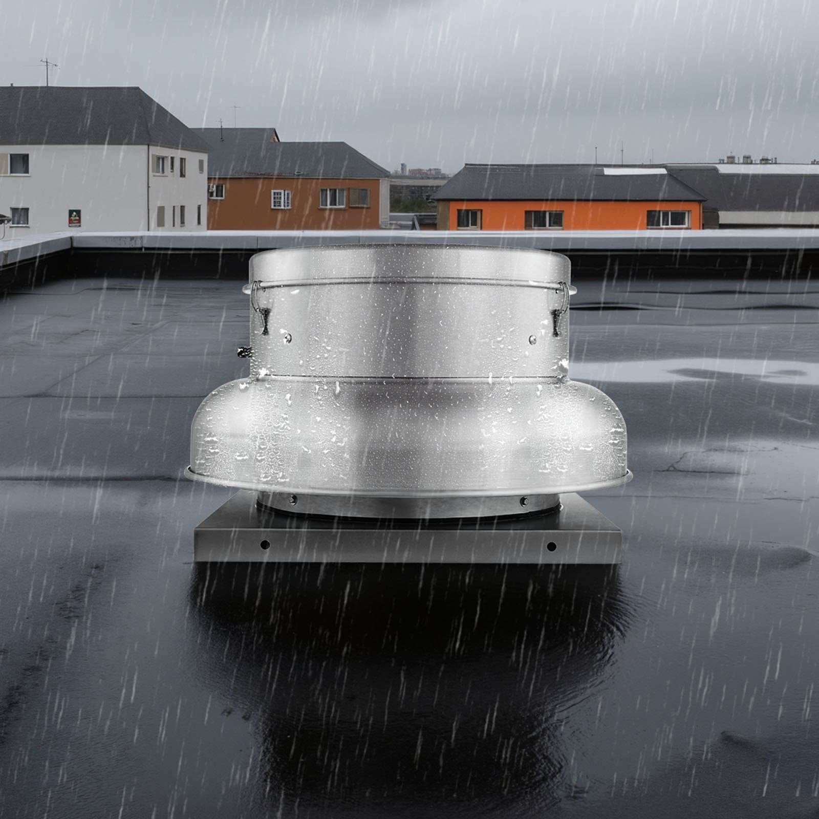 High-Power Roof Exhaust Fan with Adjustable Speed, Durable Aluminum for Attic, Garage, Kitchen, Bathroom, 1500/2600 CFM, Silver Finish