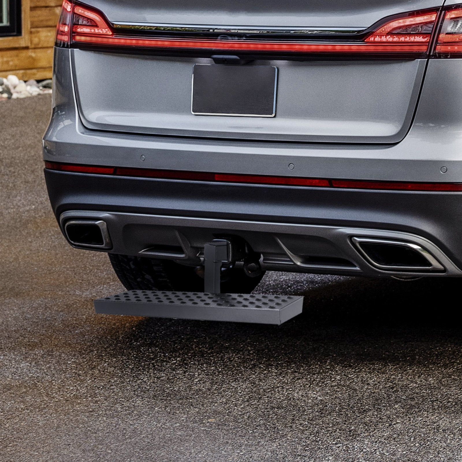 Universal Hitch Step for 2" Receiver - Heavy-Duty Steel, 350 LBS Capacity, Rear Bumper Guard, Pin Lock, Stabilizer for Truck, SUV, Trailer
