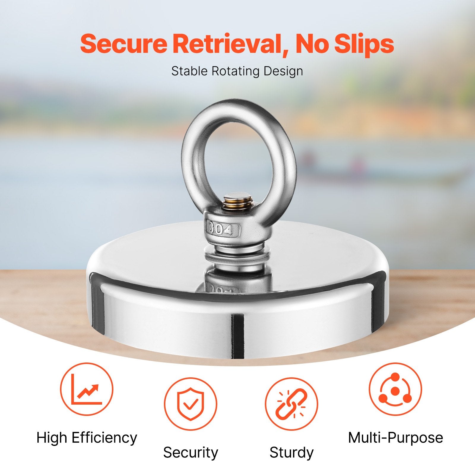 Super Strong 1000 LBS Neodymium Fishing Magnet for River Retrieval, Heavy-Duty Magnetic Hanging with Handle, Rust-Proof Design